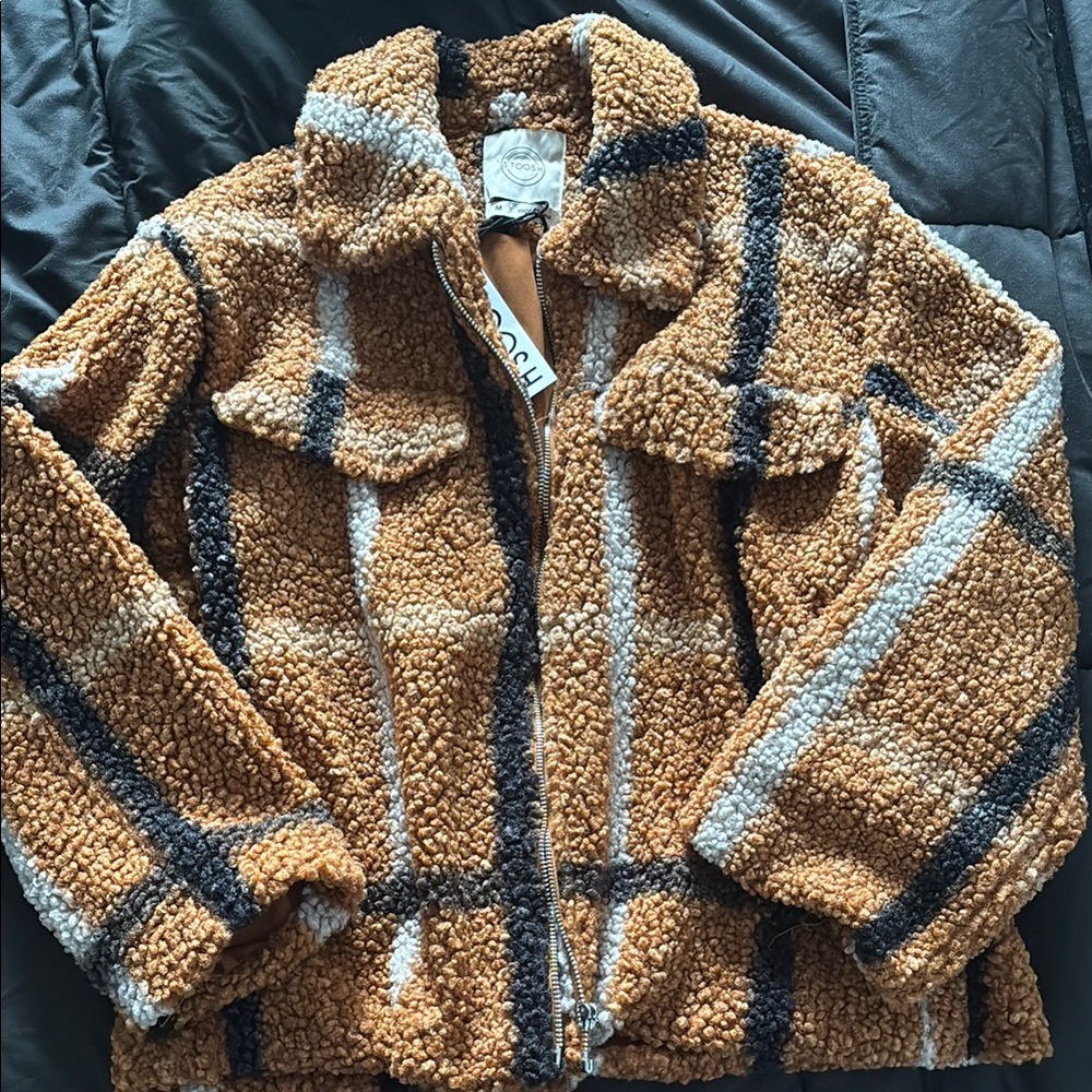 Stoosh Plaid Teddy Jacket